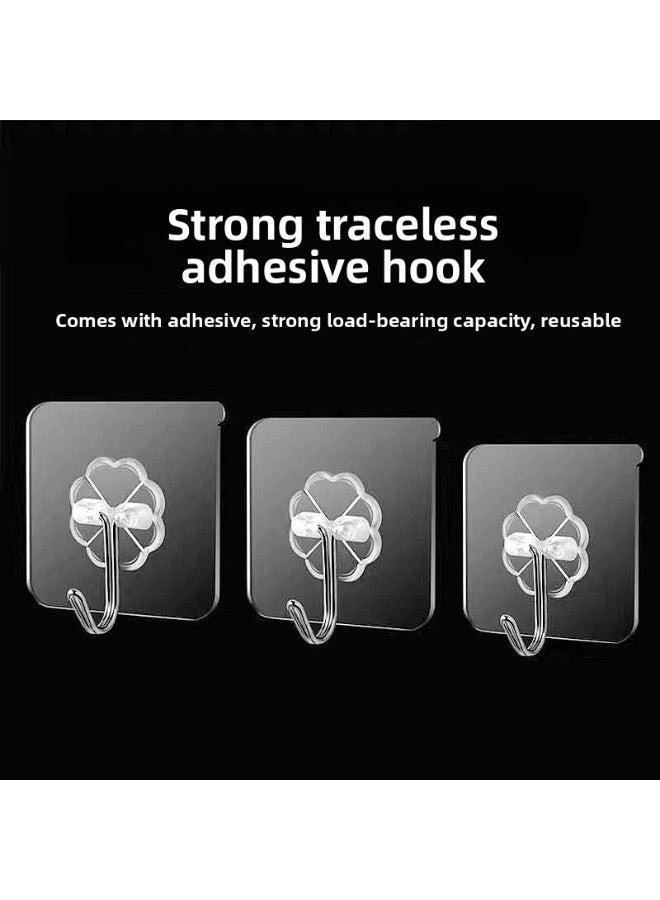 10-Pack Heavy-Duty Adhesive Hooks, Drill-Free, Traceless, Strong Load-Bearing, Transparent Sticky Hooks for Kitchen - Image 5